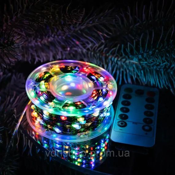 Гірлянда на котушці Роса 50 м,500 LED з пультом Мультик | Зображення 1