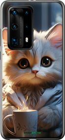 Чохол на Huawei P40 Pro Plus Білий кіт "5646u-1917-2448"