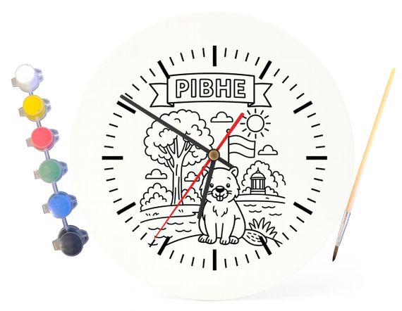 Дитячий набір для творчості годинник розмальовка Рівне 30 см (Г0140) | Зображення 3