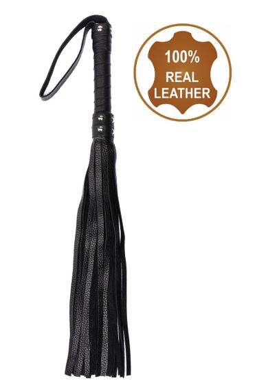 Флоггер из натуральной кожи Flirty Leather - Black, BG-00005 sexstyle