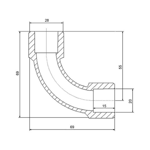 Уголок PPR Blue Ocean отвод 20, 90° ВВ | Зображення 1