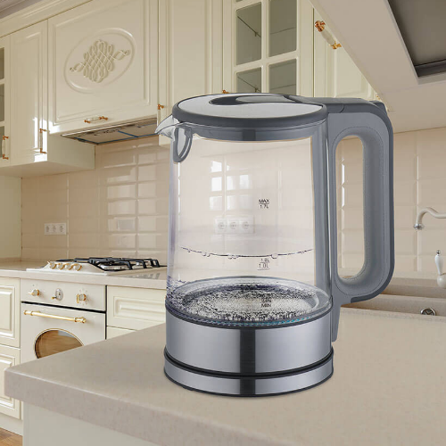 Електрочайник 1,7л 2200W скло (диск) сірий MR-053-GREY Maestro | Зображення 2