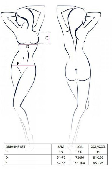 Комплект білизни Passion ORIHIME SET L/XL, white, стрепи, ліф і трусики sexstyle | Зображення 2