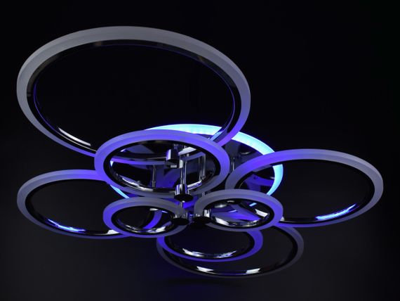 Люстра світлодіодна стельова LED світильник для квартири на стелю лед з пультом 25945 Хром 14х80х103 см. | Зображення 6