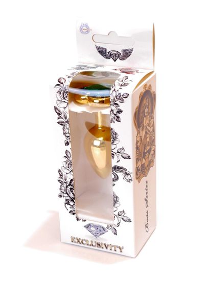 Анальна пробка B - Series HeavyFun Jewellery Gold Heart, бірюзове серце | Зображення 5