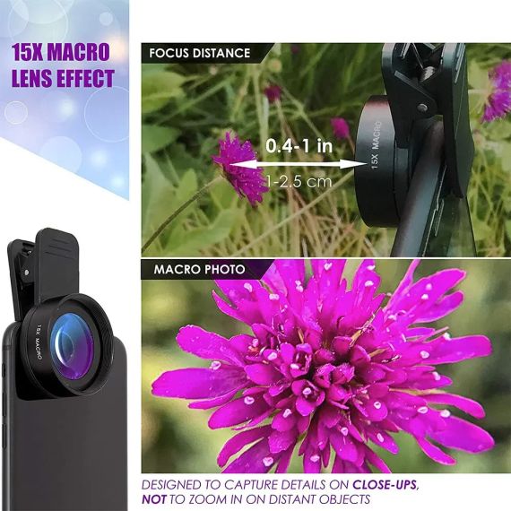 Макролинза для телефона, объектив для телефона, линза 2 объектива 0.45 lens  AND HA-55 | Зображення 4