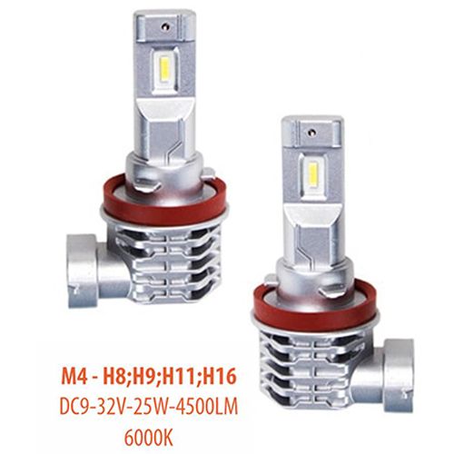 Лампи PULSO M4-H8/H9/H11/H16/LED-chips CREE/9-32v/2x25w/4500Lm/6000K | Зображення 1