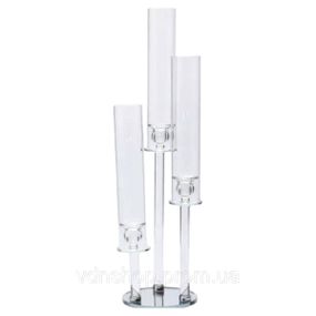 Підсвічник скляний на високій ніжці 72.5 см підсвічник келих Ø16 см декоративний прозорий прозорий HP-4-63