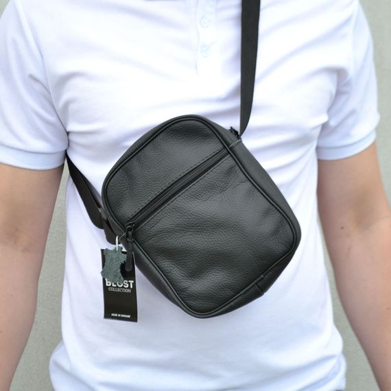 Легка сумка-месенджер, Сумка месенджер слінг, Стильна сумка месенджер Чоловіча чорна RH-92 | Зображення 2