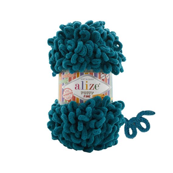 Пряжа ALIZE PUFFY FINE 330 алізе пуфі файн фантазійна нитка плюшева