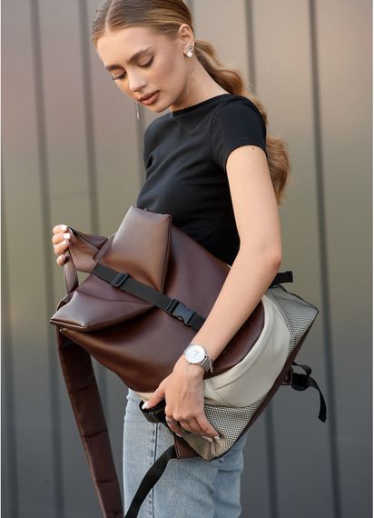 Жіночий рюкзак Sambag RENEDOUBLE шоколадний 37 х 31 х 14 см (27151120r) | Зображення 6