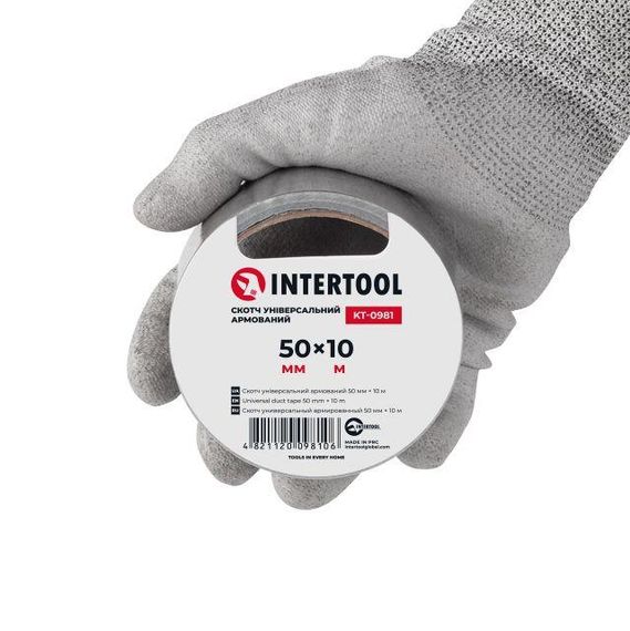 Скотч універсальний армований 10 м, 50 мм INTERTOOL KT-0981 | Зображення 2