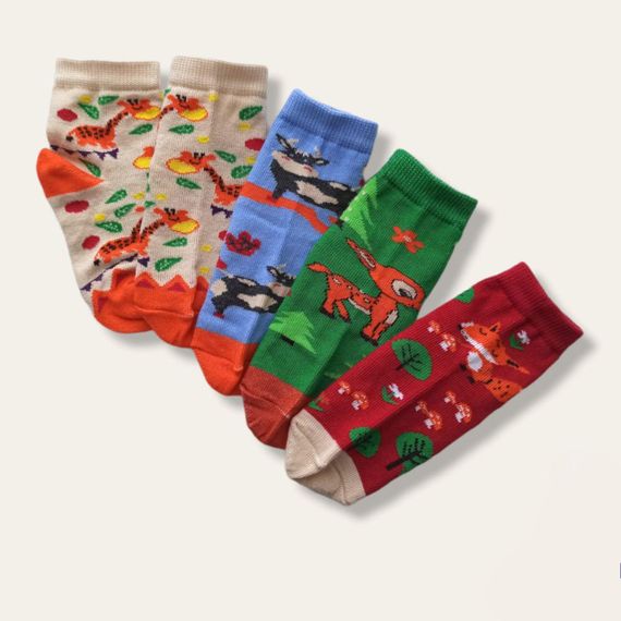 Шкарпетки для малюків з малюнками Twinsocks р-14-16(19-25) блакитні, бежеві, зелені, червоні | Зображення 1
