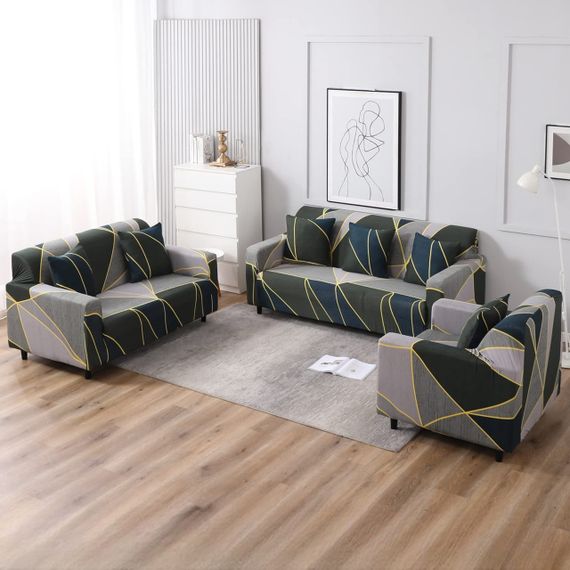 Чохол на диван тримісний (3-х місний) універсальний трикотажний Love You (81116) | Зображення 3