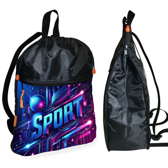 Рюкзак-мешок для обуви,спортивной формы Sport детская сумка для сменки с расширителем (01425)