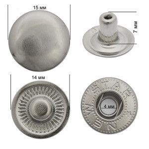 Застібка Альфа М&М 15 мм Темний нікель (213557)