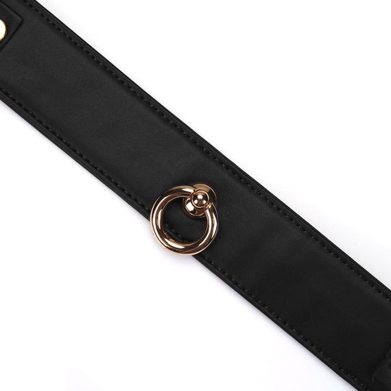 Ошейник с поводком Liebe Seele Black Organosilicon Collar with Leash, экокожа sexstyle | Зображення 2