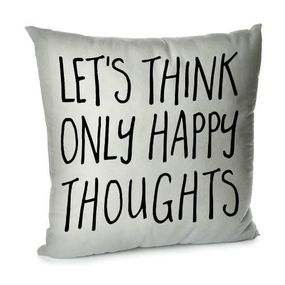 Подушка диванная с бархата Let`s think only happy thoughts 45x45 см (45BP_AW022)