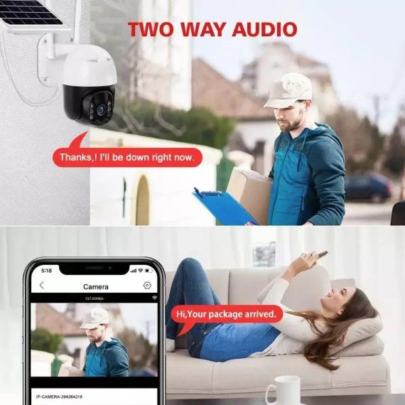 Поворотна погодозахисна сонячна камера безпеки 4G solar cam 1080P | Зображення 6