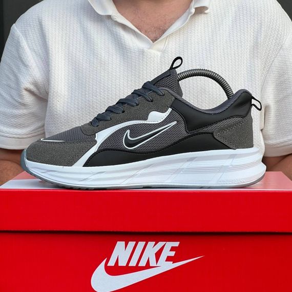 Кросівки Nike матеріал текстиль/замш колір сірий, білий | Зображення 7