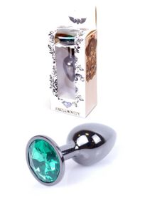 Анальна пробка - Jewellery Dark Silver Plug Green sexstyle