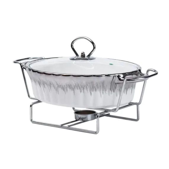 Мармит фарфоровый на 1 л овальный с подогревом 31×19×13 см HP1022