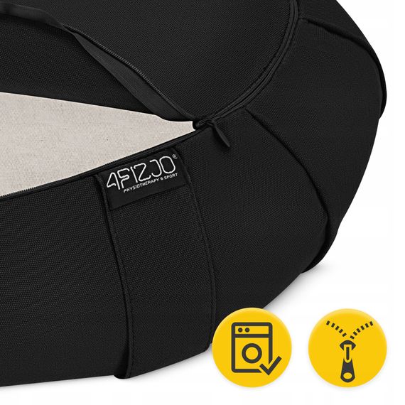 Подушка для йоги та медитації 4FIZJO Zafu напівкругла 40 x 30 x 12 см Black (P-5907739315519) | Зображення 3