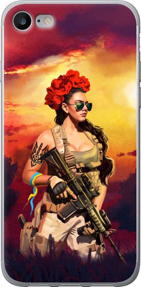 Чехол на iPhone 8 Украинка с оружием "5316u-1031-17620"