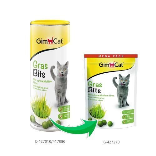 Витамизированные таблетки для кошек GimCat Gras Bits травяные шарики, пауч, 425 г | Зображення 1