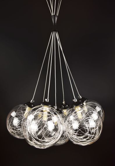 Люстра підвісна LOFT на 7 лампочок 25835 Чорний 50-100х40х40 см. | Зображення 1