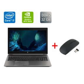 Мобільна робоча станція HP zBook 15 G6 / 15.6" (1920x1080) IPS / Intel Core i7-9850H (6 (12) ядер по 2.6 - 4.6 GHz) / 32 GB DDR4 / 512 GB SSD / nVidia Quadro RTX 3000, 6 GB GDDR6, 192-bit / Fingerprint / WebCam / Windows 10 б/в + Подарунок Миша / USB