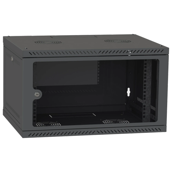 IPCOM СН-4U-060х035-ДС-9005 Шафа телекомунікаційна скло (RAL9005) - Серверні шафи