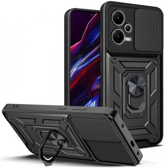 Чохол Defender з захистом камери для Xiaomi Redmi Note 12 Pro 5G колір Чоний | Зображення 1