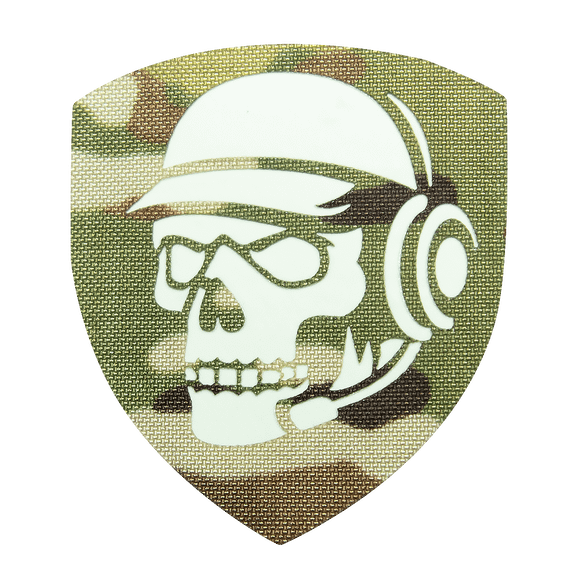 Шеврон Camotec Череп зв'язківець (7*8) Multicam/Люмін (9024)