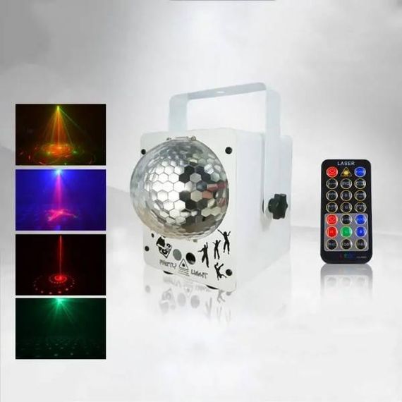 Проектор з диско-кулею 2в1 із кріпленням 220V Білий