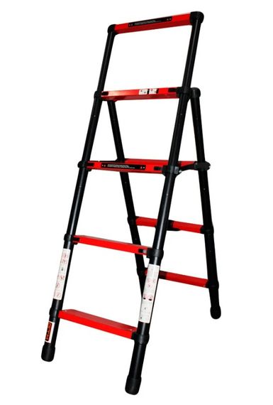 Телескопічна стрем'янка GTM KME5045B алюмінієва, 4 сходинки 1400 мм (39422)