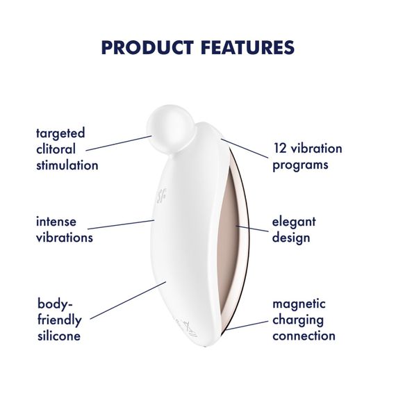 Вібратор для зовнішньої стимуляції Satisfyer Spot On 2 White, дуже потужний, гнучкий відросток | Зображення 5