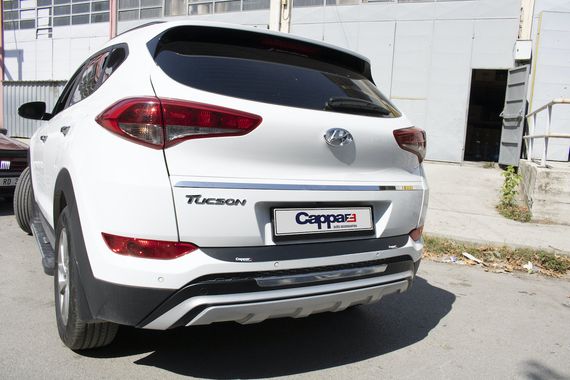 Накладка на задній бампер EuroCap 2016-2018 (ABS) для Hyundai Tucson TL рр | Зображення 5