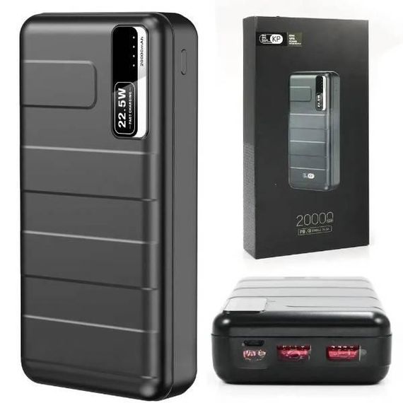 Power Bank 20000 mAh Type-C + 2 USB 22.5W KP-22 Чорний