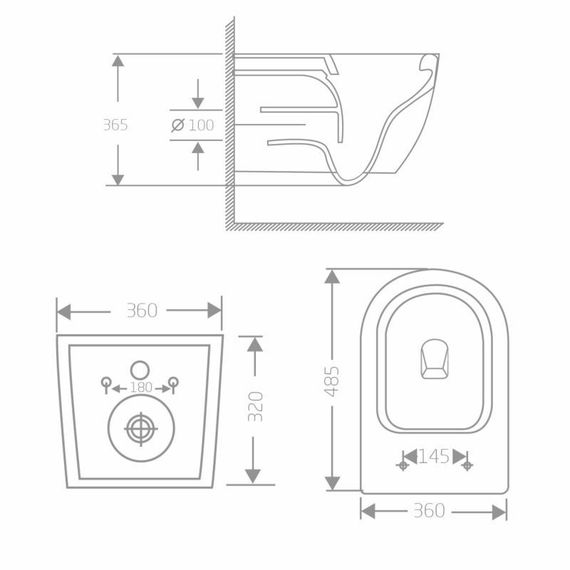 Унитаз подвесной Qtap Jay Ultra Quiet 485х360х320 мм, Matt Black, сиденьем Slim Duroplast/ Soft-close/ Quick Relase QT07335177MB | Зображення 1
