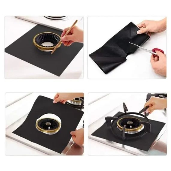 Комплект захисних тефлонових накладок для газової плити з антипригарним покриттям. | Зображення 4