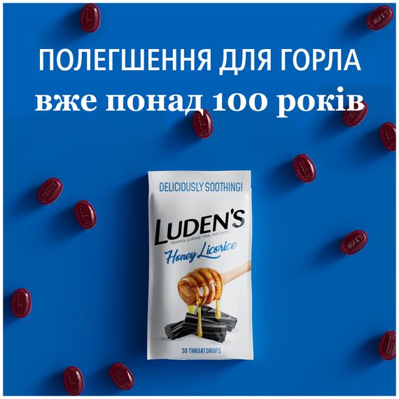 Заспокійливі льодяники з пектином Luden’s, для горла та порожнини рота, смак - мед та лакриця, 30 шт. | Зображення 4