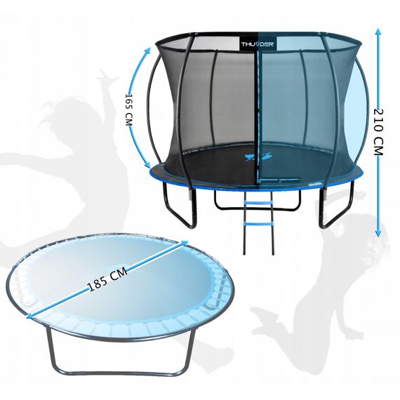 Батут із внутрішньою сіткою THUNDER Inside Ultra 6FT 185 см Black/Blue | Зображення 5