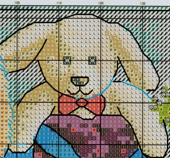 Набір для вишивання за нанесеною на канву схемою "Plush doll". AIDA 14CT printed 36*44 см | Зображення 2