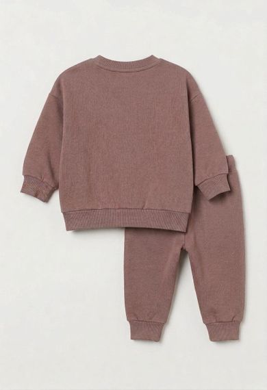 Дитячий теплий спортивний костюм для дівчинки Green Cotton 80 см Пудровий (251112128) | Зображення 1