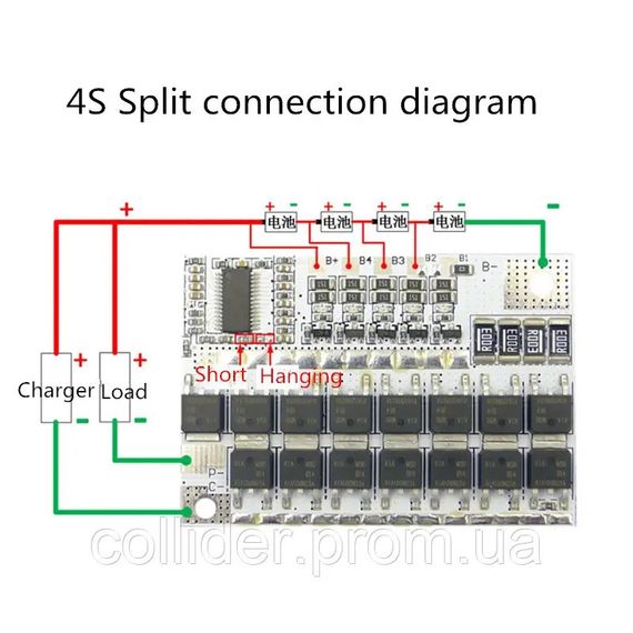 BMS 4S контроллер 100A Модуль защиты 16.8В 18650 Li-Ion | Зображення 6