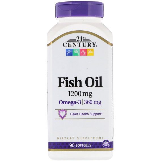 Омега 3 21st Century Fish Oil /Omega 3, 1200mg/360mg, Maximum Strength 90 Softgels