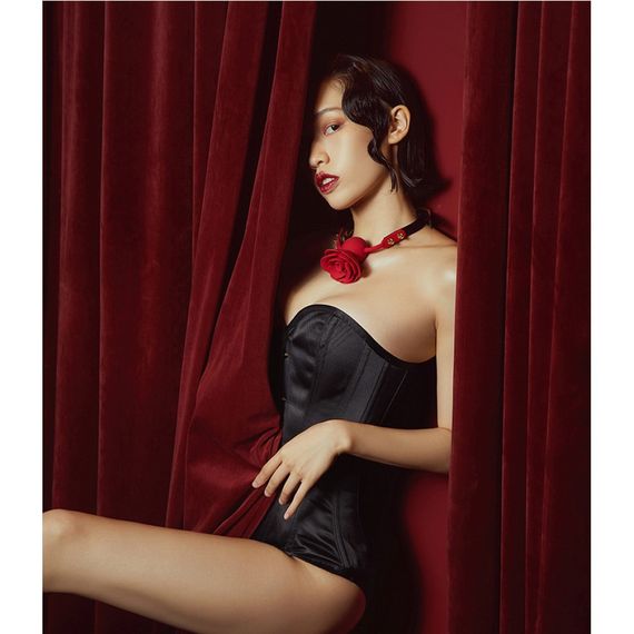 Корсет еротичний атласний UPKO, розмір M, чорний sexstyle | Зображення 14