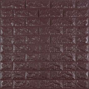3D панель самоклеюча цегла баклажан-кава 700х770х7мм (018-7) SW-00000045
