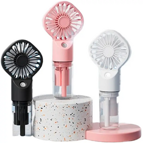 Вентилятор ручний портативний з розпиленням води Small fan AND, акумуляторний з дрібнодисперсним розпиленням